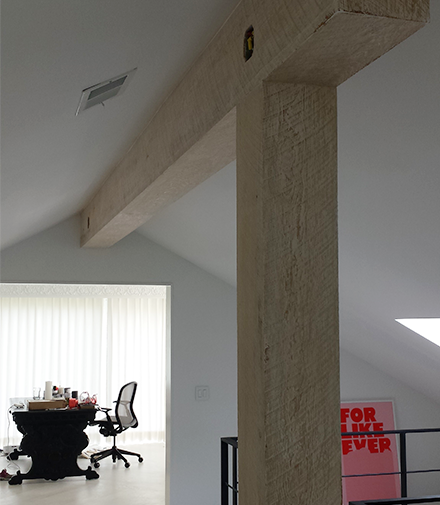 Residential Interior With Support Beam
